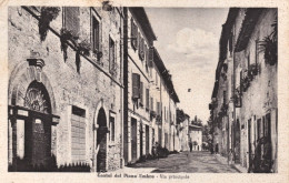 1951-Castel Del Piano Umbro, Perugia, Via Pricipale, Animata E Viaggiata - Perugia