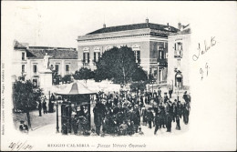 1901-Reggio Calabria, Veduta Piazza Vittorio Emanuele, Animata, Viaggiata - Reggio Calabria