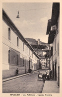 1925ca.-Spoleto, Perugia Via Anfiteatro, Caserma Fanteria, Animata - Perugia