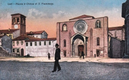 1925-Lodi, Piazza E Chiesa Di S.Francesco, Viaggiata - Lodi