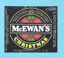 BIERETIKET -  Mc EWAN'S  CHRISTMAS  - 0,25 L.  (BE 778) - Bière