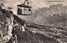 1931-Cortina, Belluno, Veduta Funivia Cortina Belvedere, Viaggiata - Belluno