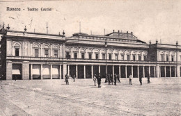 1921-Novara, Monumento, Teatro Coccia, Animata, Viaggiata - Novara
