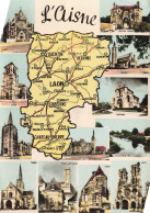 FRANCE - Aisne - Monuments - Cathédrales - Châteaux  - Colorisé - Carte Postale - Autres & Non Classés