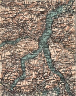 1900circa-cartolina Geografica Doppia Con I Laghi Di Como E Lugano - Carte Geografiche