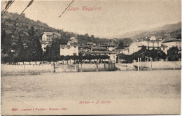 1908-Novara Lago Maggiore Meina Il Porto, Piega Angolare - Novara