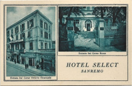 1940circa-SANREMO HOTEL SELECT Con Due Viste Di Entrata - San Remo
