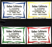 4 Dutch Matchbox Labels, Stadskanaal W. - Groningen, Gabes Cafétaria, G. Doddema, Holland, Netherlands - Boites D'allumettes - Etiquettes