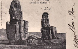 1905-Egitto Colosses De Memnon, Cartolina Viaggiata - Andere & Zonder Classificatie