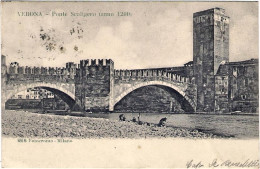 1900-cartolina Verona Ponte Scaligero Viaggiata - Verona