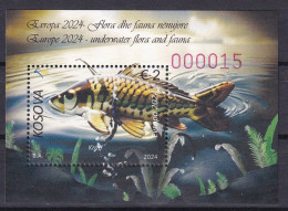 KOSOVO 2024,EUROPA CEPT ,UNDERWATER FAUNA AND FLORA,BLOCK,FISHES,MNH - 2024