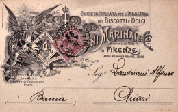 1909-Firenze Societa' Italiana Per L'industria Dei Biscotti E Dolci Marinai, Car - Firenze
