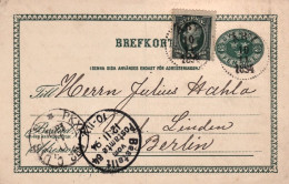1894-Svezia Brefkort 5o.con Affrancatura Aggiunta - Autres & Non Classés