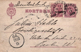 1889-Svezia Cartolina Postale Con Affrancatura Aggiunta 10o. - Covers & Documents