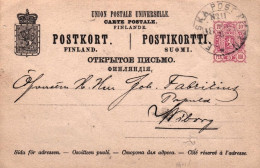 1891-Finlandia Finland SuomiI Postikortti Postkort 10pf., Cartolina Viaggiata - Briefe U. Dokumente