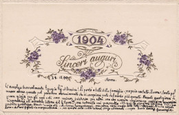 1904-sinceri Auguri,cartolina A Rilievo Non Spedita - Nouvel An