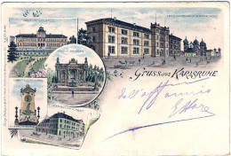 1900-Germania Cartolina Gruss Aus Karlsruhe Viaggiata - Autres & Non Classés