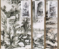 1996-Cina China 5, Scott 2655-60, Selected Works Of Huang Binhong Maximum Cards - Brieven En Documenten