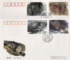 1991-Cina China T163, Scott 2342-45 Mount Hengshan Fdc - Briefe U. Dokumente