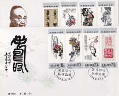 1984-Cina China T98, Scott1930-37 Selected Paintings Of Wu Changshuo Fdc - Brieven En Documenten