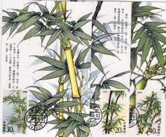 1993-Cina China 7, Scott 2444-47 Bamboo Maximum Cards - Briefe U. Dokumente