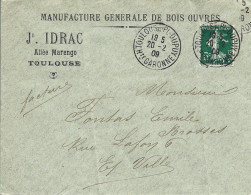 13 --- Lettre 31 TOULOUSE Jn Idrac, Manufacture De Bois Ouvrés - 1900 – 1949