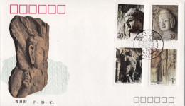 1993-Cina China 13, Scott 2458-61 Longmen Grottoes Fdc - Covers & Documents