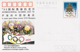 1993-Cina China 	JP39 International Olympic Day Postcard - Storia Postale