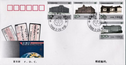 1996-Cina China 4, Scott 2650-53 The Centenary Birthday Of Post Of China Fdc - Brieven En Documenten