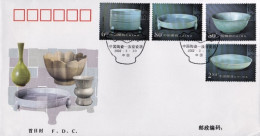 2002-Cina China 6, Scott 3187-90 Chinese Pottery And Porcelains From Ruyao Kilns - Lettres & Documents
