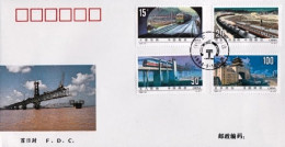 1996-Cina China 22, Scott 2713-16 Railway Construction Fdc - Briefe U. Dokumente