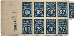 1940circa-72-bollini Numerati Di Tessera Del Municipio Di Genova - Tessere Associative