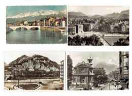 Lot 4 Cpa - [38] Isère > Grenoble - Pont Marius Gontard Rue Félix Poulat Vue Générale Place De La Bastille - Grenoble