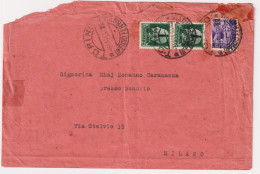 1944-lettera Con Coppia Fascetti 25c.+ 50c. Monumenti Distrutti - Marcophilie
