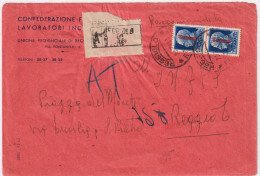 1944-raccomandata Affrancata Coppia L.1,25 Soprastampati Fascetto - Poststempel