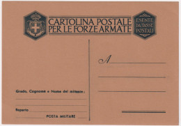 1944-cartolina Postale Franchigia Camoscio Cartiglio Grande E Formulario In Bass - Stamped Stationery