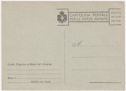 1945-cartolina Postale In Franchigia Provvisoria Con Tassello A Destra - Postwaardestukken