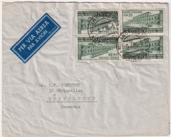 1950-via Aerea Per La Germania Con Due Coppie L.20 UNESCO - 1946-60: Poststempel