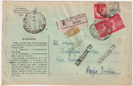 1950-raccomandata Affrancata Con L.10 + L.100 Democratica - 1946-60: Poststempel