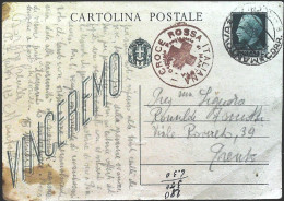 1943-Croce Rossa Italiana Comitato Provinciale Di Mantova Su Cartolina Postale 1 - Croix-Rouge
