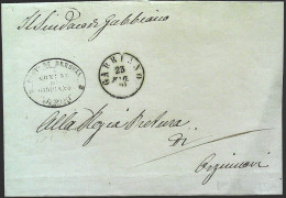 1861-piego Con Annullo C1 GABBIANO 23 Mag. - ...-1850 Préphilatélie