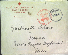 1946-Franchigia Posta Militare POW Prigionieri Jugoslavia Croce Rossa Lubiana - Rode Kruis