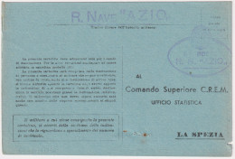 1943-cartolina Da R.Nave "Azio" Lineare + Bollo Delle Regie Poste - Marcophilia