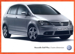 Carte Publicité Pub Auto VOLKSWAGEN  VAG Nouvelle Golf Plus Autre Dimension - Advertising