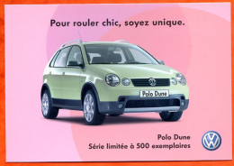 Carte Publicité Pub Auto VOLKSWAGEN  VAG Polo Dune Série Limitée 500 Exemplaires - Advertising