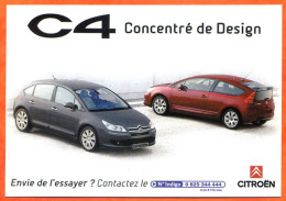 Carte Publicité Pub Auto CITROEN C4  Concentré De Design - Publicité