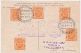 1955-Svezia M.s."Kungsholm" World Cruise Posted On Board - Covers & Documents