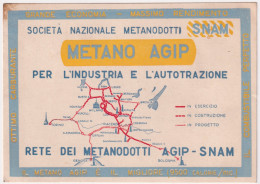 1950circa-rete Dei Metanodotti Agip Snam - Publicité