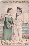 1902-Svezia Coppia D'innamorati Cartolina Diretta A Amburgo Affrancata Con Due 5 - Couples