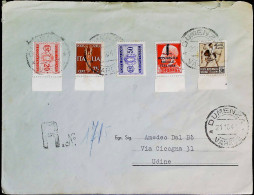 1944-RSI Busta Raccomandata Valori Gemelli 75c. Dumenza 21.10.44 - Storia Postale